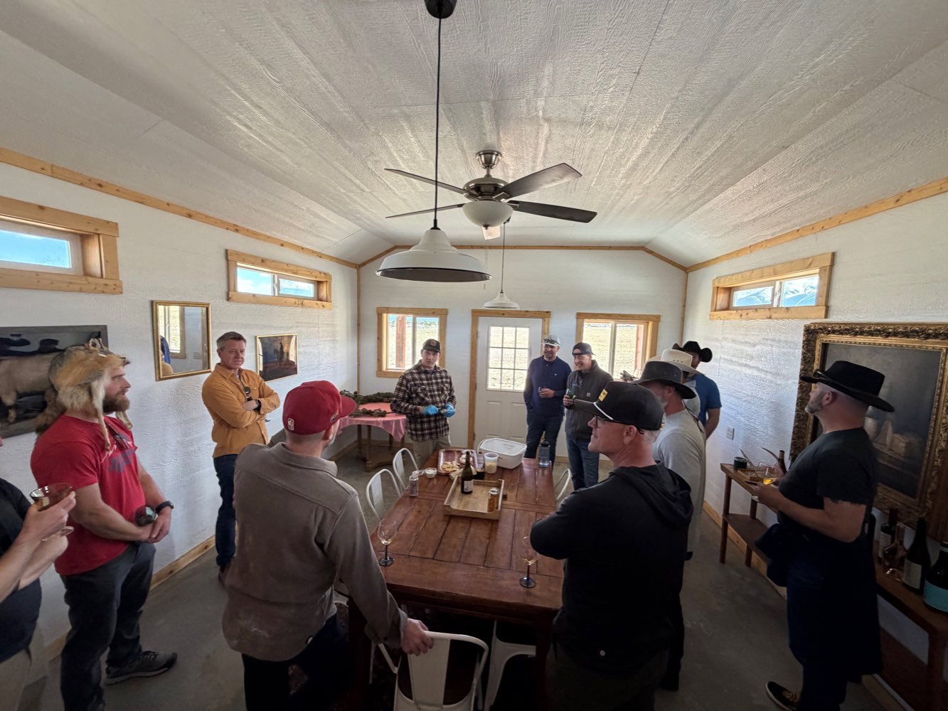 A gathering in the creamery tasting room